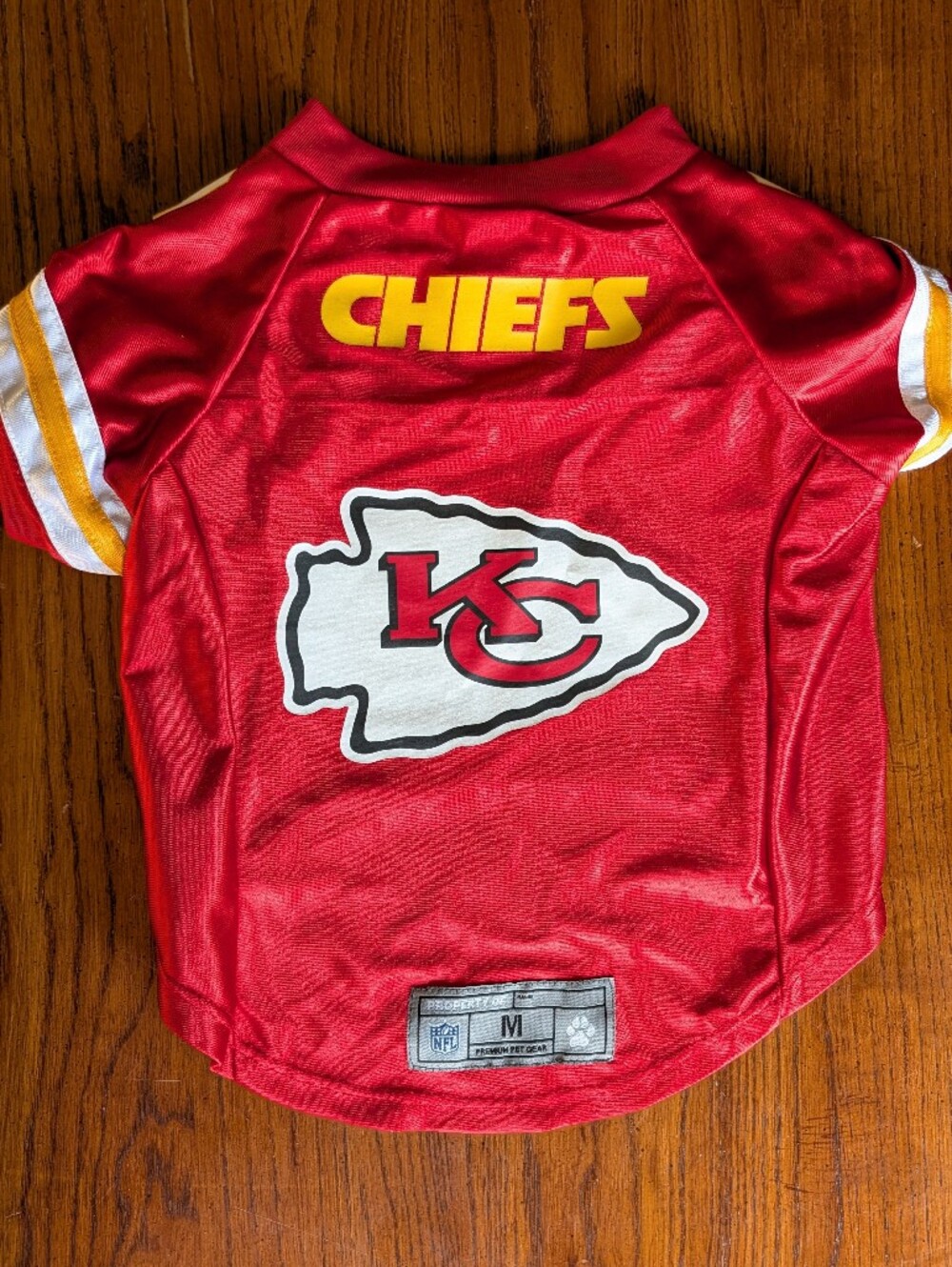Kansas City Chiefs NFL Dog Jersey Costume Red Gold Size M Pet Gear